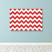 Rot und Weiß Zigzag Leinwanddruck (Insitu (Holzboden))