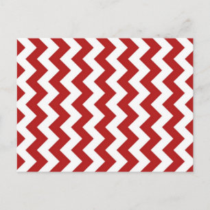 Rot und Weiß Zigzag Postkarte