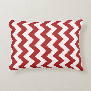 Rot und Weiß Zigzag Zierkissen