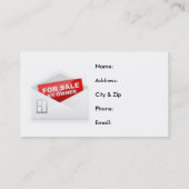 Rot und Weiß zum Verkauf durch den Eigentümer Real Visitenkarte (Rückseite)