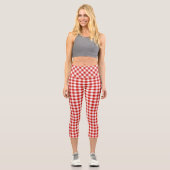 Rot und Weißbüffel Kariert Capri Leggings (Vorderseite)