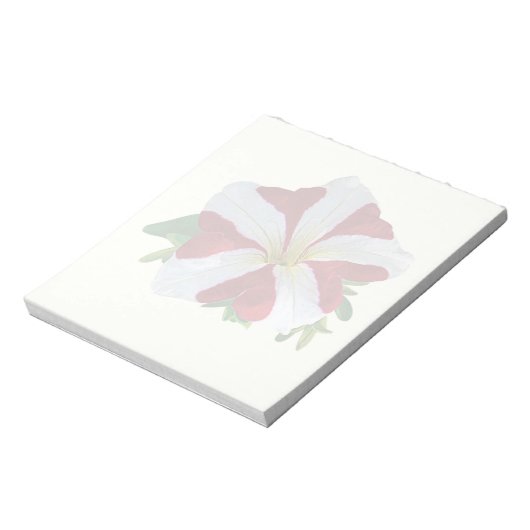 Rot und Weiße Petunia Notizblock (Rotiert)