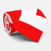 Rot und Weiße Riesen Vertikale Zickzack Neckbinden Krawatte (Gerollt)