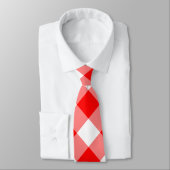 Rot und Weißer Riese Diagonal Gingham Neck Tie Krawatte (Gebunden)