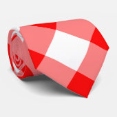 Rot und Weißer Riese Diagonal Gingham Neck Tie Krawatte (Gerollt)