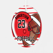 Rot- und Weißfußball Ornament Aus Metall (Vorderseite links)
