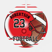 Rot- und Weißfußball Ornament Aus Metall (Rückseite)