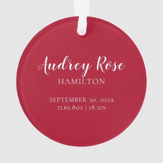 Rot | Unsere ersten Weihnachtsgroßeltern| Baby-Fot Ornament (Rückseite)