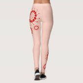 Rot Valentins Herzdesign auf hellrosa Leggings (Rückseite)