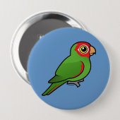 Rot-verdeckter Parakeet Button (Vorne & Hinten)