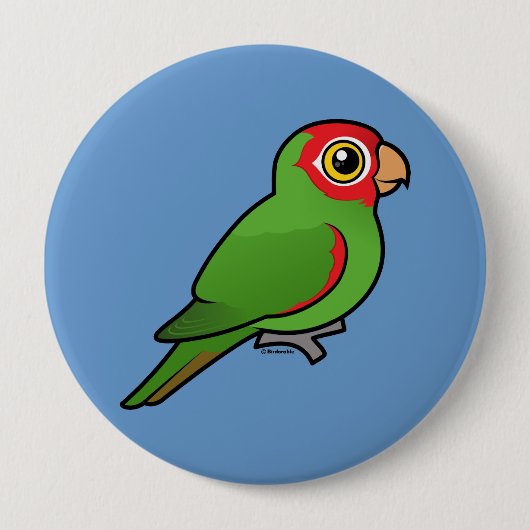 Rot-verdeckter Parakeet Button (Vorderseite)