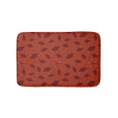 Rot verlässt Muster auf Orange Badematte (Vorderseite)