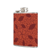 Rot verlässt Muster auf Orange Flachmann (Links)