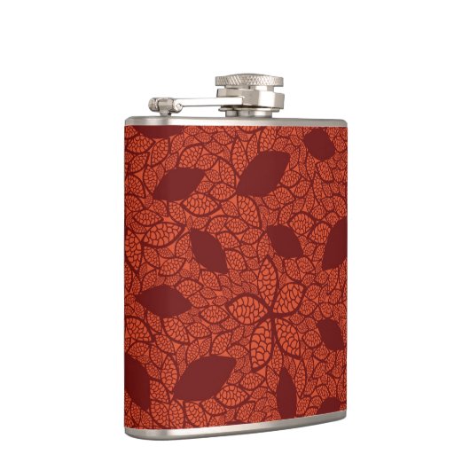 Rot verlässt Muster auf Orange Flachmann (Rechts)