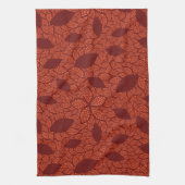 Rot verlässt Muster auf Orange Geschirrtuch (Vertikal)