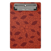 Rot verlässt Muster auf Orange Mini Klemmbrett (Vorderseite)