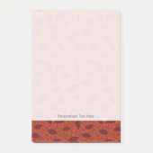 Rot verlässt Muster auf Orange Post-it Klebezettel (Vorderseite)