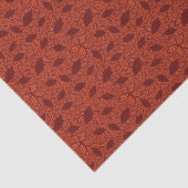 Rot verlässt Muster auf Orange Seidenpapier (Ausschnitt)