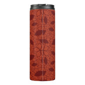 Rot verlässt Muster auf Orange Thermosbecher (Rückseite)