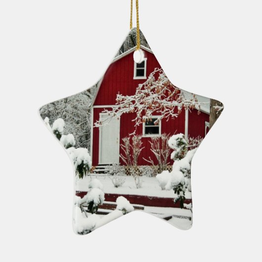 Rot verschüttet während des Winters Keramik Ornament (Rechts)