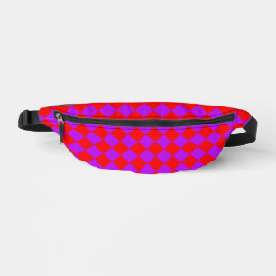 Rot Violett Karo Diamant Muster Bauchtasche