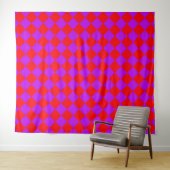 Rot Violett Karo Diamantmuster Wandteppich (Beispiel (Horizontal))