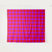 Rot Violett Karo Diamantmuster Wandteppich (Vorderseite (Horizontal))