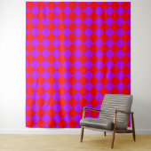 Rot Violett Karo Diamantmuster Wandteppich (Beispiel)