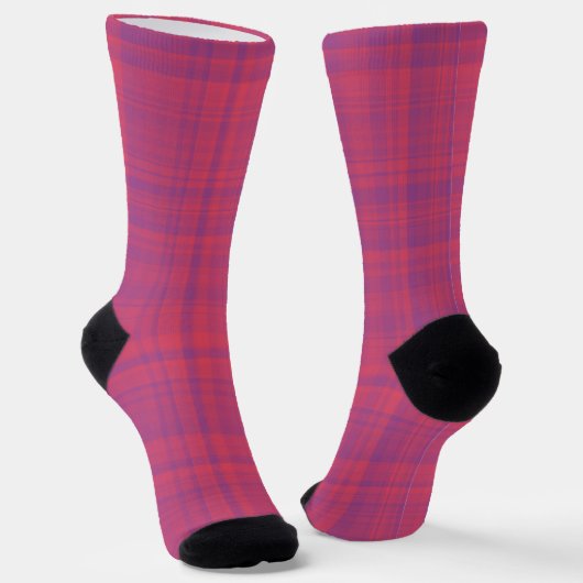 Rot Violett Karomuster Socken (Gewinkelt)