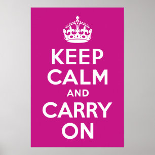 Rot-Violett Keep Calm und Mach Weiter Poster