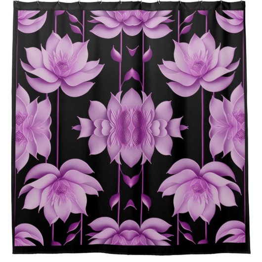 Rot-violett-Lotus Duschvorhang (Vorderseite)