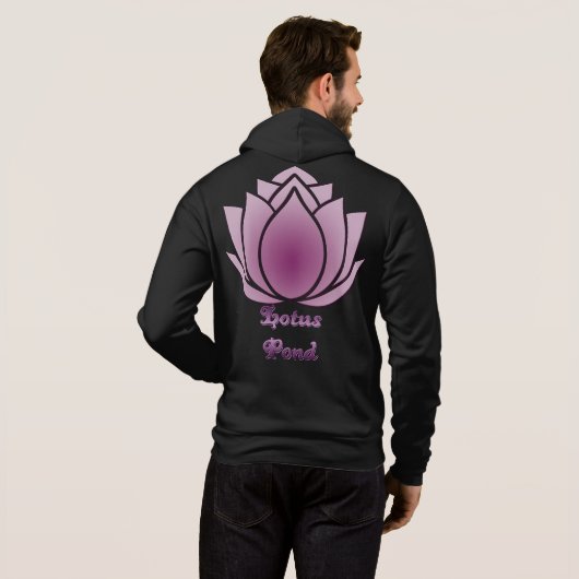 Rot-violett-Lotus Hoodie (Schwarz voll)