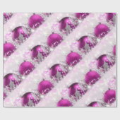Rot-Violett und Silber Weihnachtswrapping Papier Geschenkpapier (Flach)