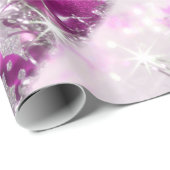 Rot-Violett und Silber Weihnachtswrapping Papier Geschenkpapier (Rolleneckpunkt)