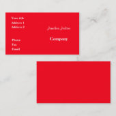 Rot Visitenkarte (Vorne/Hinten)