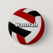 Rot-Volleyball-Kindergeburtstag Party Button (Vorderseite)