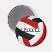 Rot-Volleyball-Kindergeburtstag Party Magnet (Vorderseite/Rückseite)