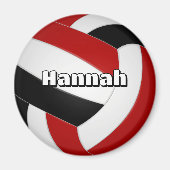 Rot-Volleyball-Kindergeburtstag Party Magnet (Vorne)