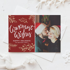 Rot-Warmwasser wünscht modernes kalligrafisches Fo Feiertagskarte