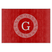 Rot, was griechischer Schlüsselrahmen, erstes Mono Schneidebrett (Vorderseite)