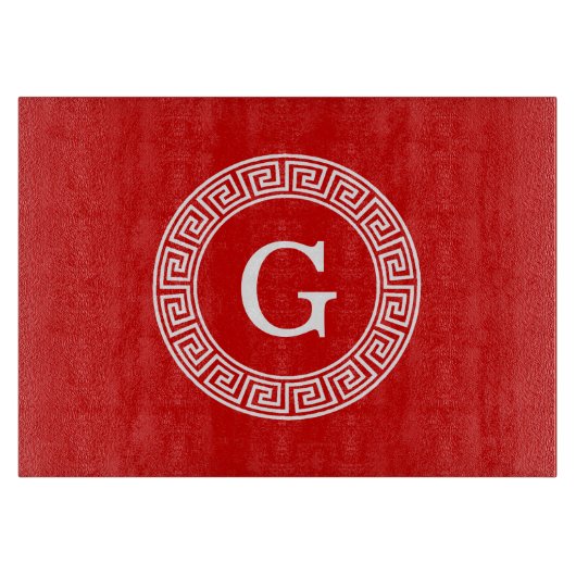 Rot, was griechischer Schlüsselrahmen, erstes Mono Schneidebrett (Vorderseite)