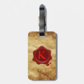 ROT-WAX-SIEGEL-ALTE PARCHPLATTE GEPÄCKANHÄNGER (Rückseite vertikal)