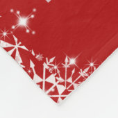 Rot, Weihnachten, Hübsche Schneeflocken, maßgeschn Fleecedecke (Ecke)