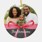 Rot | Weihnachten im Foto Keramik Ornament (Vorne)