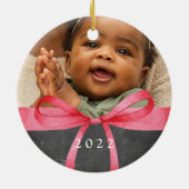 Rot | Weihnachten im Foto Keramik Ornament (Hinten)