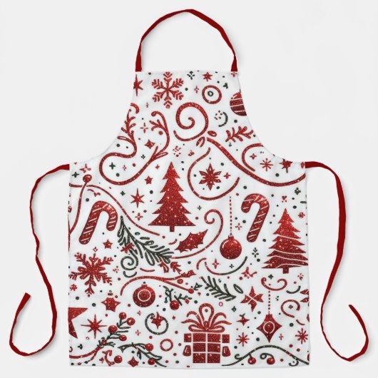 Rot-Weihnachten-Schürze Schürze (Vorderseite)