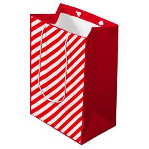 ROT WEIHNACHTEN ZUCKERSTANGE STIL MITTLERE GESCHENKTÜTE