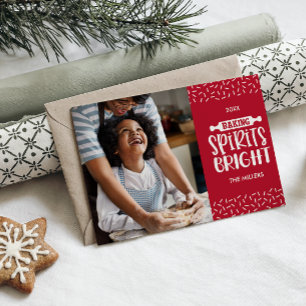 Rot Weihnachtsbacken macht gute Laune Foto Feiertagskarte