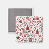 Rot-Weihnachtsmagnet Magnet (Vorderseite/Rückseite)