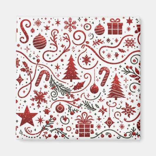 Rot-Weihnachtsmagnet Magnet (Vorne)